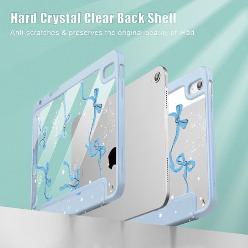 Tuiklol Bow-Blue protective case folded into the sixty-five degree video viewing stand orientation