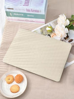 Seorsok laptop shell close up of premium beige woven fabric texture and finish