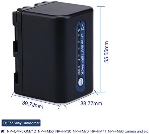 Melasta 7.2 Volt rechargeable camcorder battery pack contact terminals view.