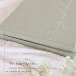 Self-adhesive photo corners included with wedding guest book