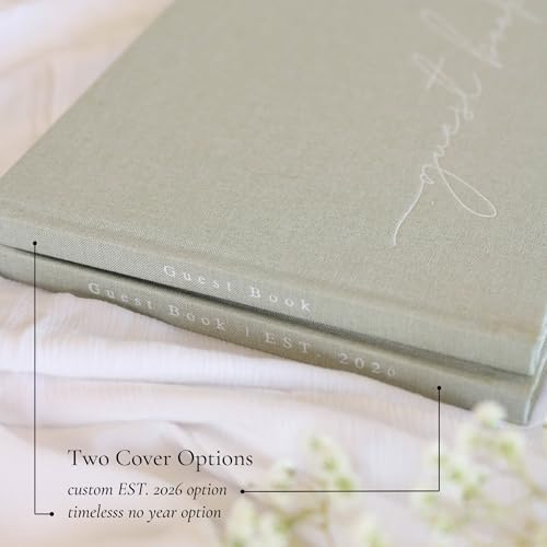 Self-adhesive photo corners included with wedding guest book