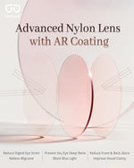 Bloomoak photophobia glasses side profile showcasing lightweight temple design for migraine comfort.