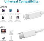 RCTech USB Type C to Lightning data syncing cord showing full six foot length.