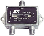 Parts Express Coaxial AB Switch rear view highlighting F-type screw connectors