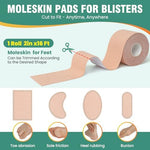 Adhesive mole skin tape applied to a heel for hiking comfort.