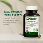 Standard Process Organically Bound Minerals supplement facts label showing organic kelp and alfalfa ingredients