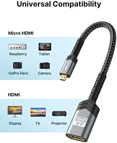 JSAUX 4K high speed adapter showcasing the durable aluminum alloy housing and flexible connection joint.