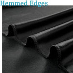The four inch rod pocket design at the top of the black photo drapes panel