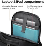 Duslang business rucksack interior compartment showcasing laptop sleeve and tablet pocket