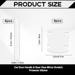 Clear car door cup paint protection guards applied invisibly inside a silver vehicle door handle bowl