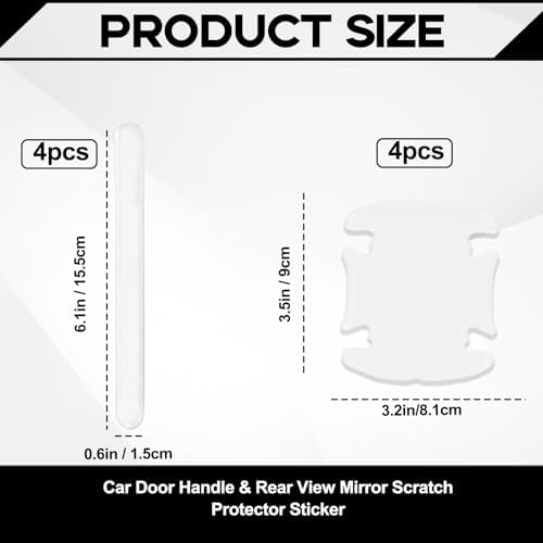 Clear car door cup paint protection guards applied invisibly inside a silver vehicle door handle bowl