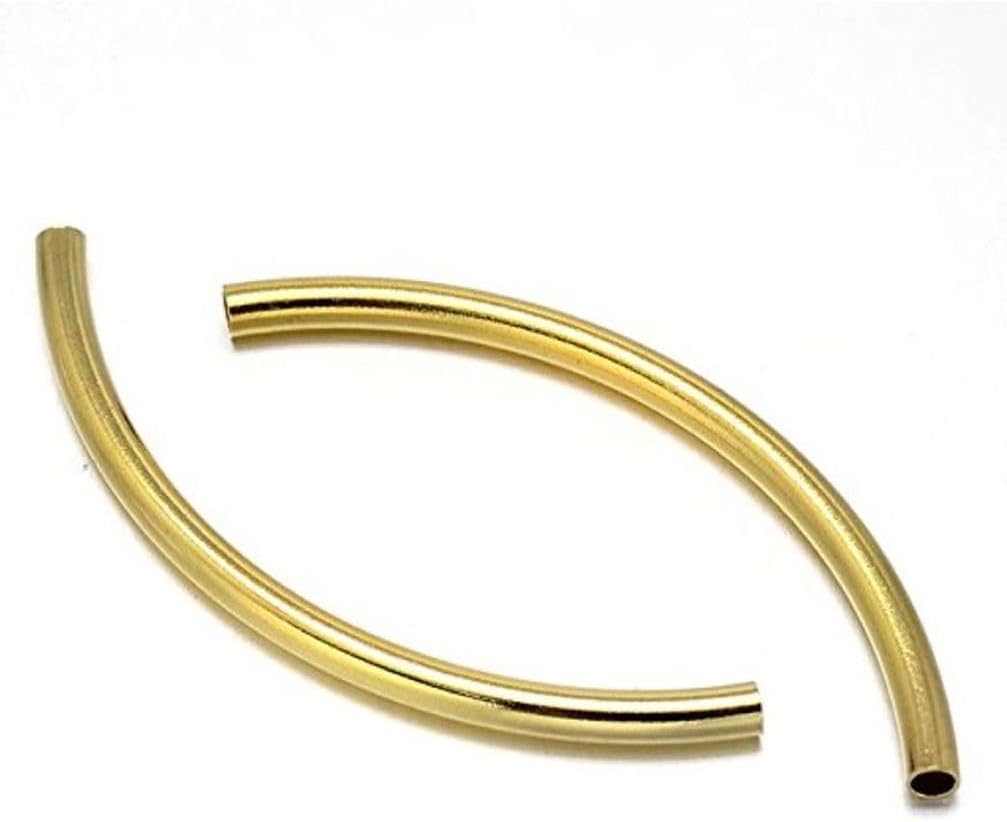 30pcs Adabele Real Gold Plated Sterling Silver Curved Tube 20mm, Hole 1.5mm - Image 9