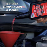 Close up of Marvel Mystery Oil packaging for engine health