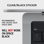 Close up view of transparent laminated vinyl macOS cheatsheet detailing Finder commands