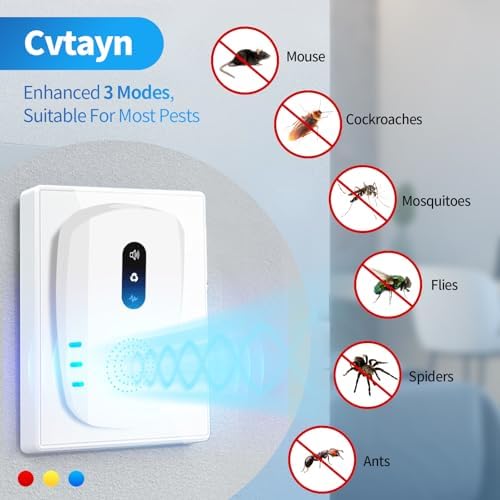 Cvtayn electronic insect and mouse repeller pack of six displayed together