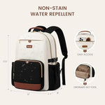 Close up view of premium leather trim and smooth double metal zippers on women work bag