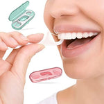 Compact portable flosser pick organizer showing one second open mechanism for easy access
