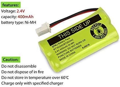 Back view of the 2.4 Volt 400mAh Ni-MH rechargeable landline telephone power pack.