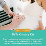 Expecting mother using Kate and Milo pregnancy keepsake kit
