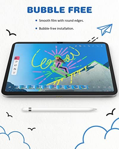 XIRON 2 PACK Paper Screen Protector for iPad 10th Generation 2022(10.9 Inch), Matte PET Film for iPad 10.9-inch (10th generation), Write and Draw Like on Paper, Anti-Glare Screen Protector - Image 8