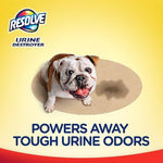 Resolve 2X concentrated carpet cleaning solution bottle for steam machines.