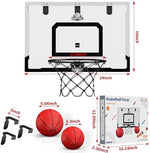 Adult playing with Hyes wall mounted basketball hoop in an office