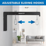 Close up of sliding hook mechanism for projector screens