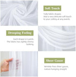 White sheer chiffon backdrop curtain single panel display