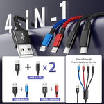 Close up view of the durable nylon braided exterior and aluminum alloy connectors of the IDISON multi charger cord