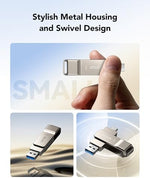 Lexar Type-C flash drive displaying secure 256-bit AES encryption software security interface features