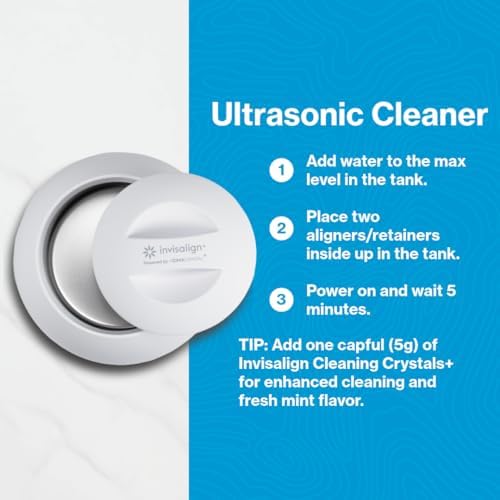 Premium dental pod retainer cleaner on bathroom countertop showing compact aesthetic design