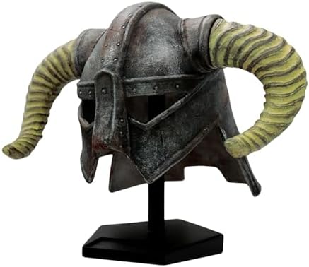 Close-up view of the hand-painted resin texture and realistic metallic scratches on the Dragonborn collectible.