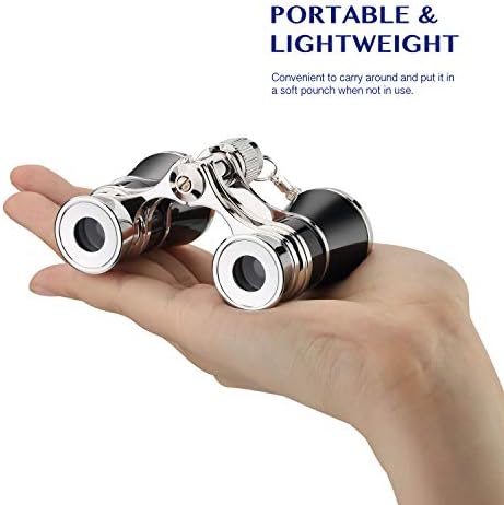 Aomekie vintage style mini binoculars with attached necklace chain for adults