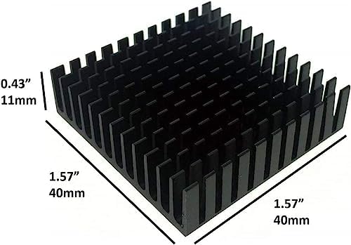 Four pieces of forty millimeter passive cooling hardware arranged neatly.