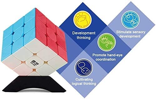QiYi stickerless educational puzzle cube highlighting its compact eighty gram lightweight design.