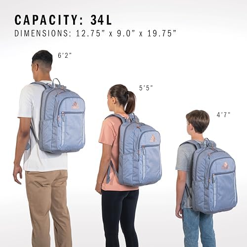 Adidas school backpack front zippered organizer pockets for small electronics