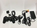 Charcoal Black PS2 Slimline edition compact video game hardware setup