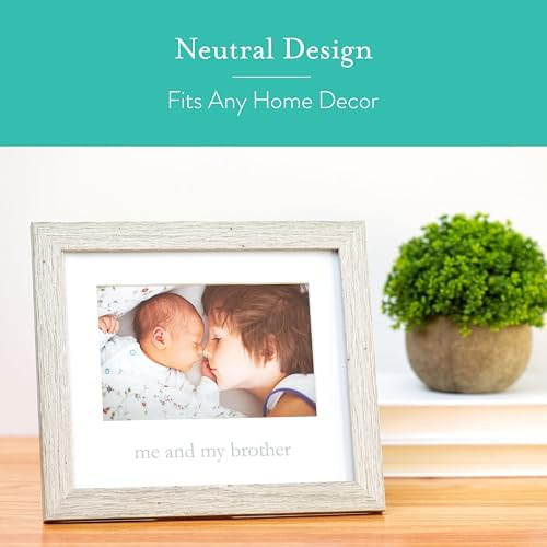 Kate & Milo rustic brother frame styled beautifully on a modern baby room shelf