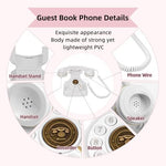 Guest using Ecgoioe audio guest book telephone at party