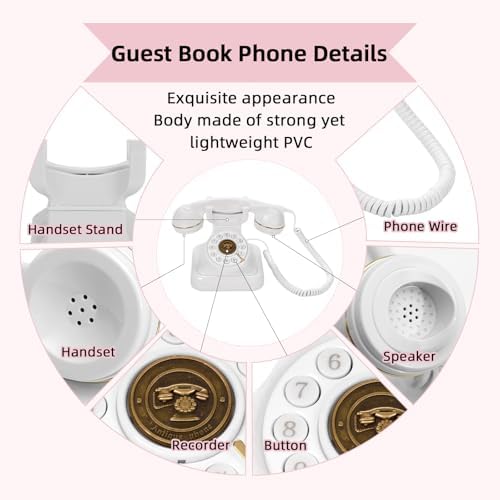 Guest using Ecgoioe audio guest book telephone at party