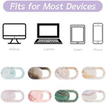 Close up view of the adhesive backing on a JIYIN privacy cover slide