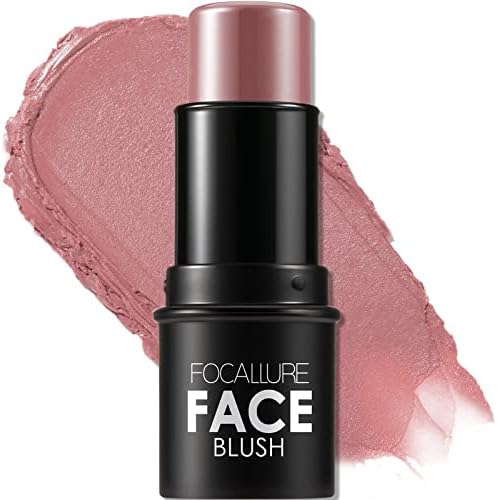 FOCALLURE cream blush stick rose flush front view matte finish makeup