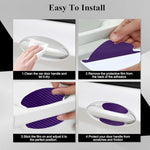 Four pieces of purple scratch-resistant car exterior accessories arranged neatly