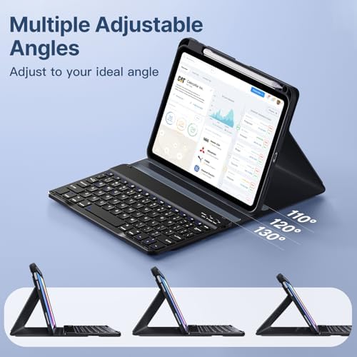 Wenlaty iPad 2025 and 2022 model compatible smart case closed showing complete protection