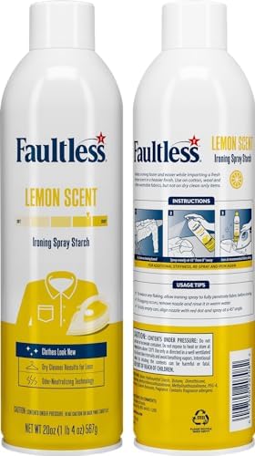 Faultless lemon scented aerosol spray cans for smooth iron glide.