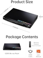 GIEC premium imported electronic box contents including the sleek black media player remote control and authentic high-speed HDMI cable