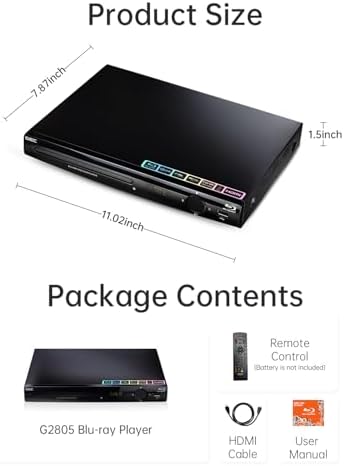 GIEC premium imported electronic box contents including the sleek black media player remote control and authentic high-speed HDMI cable