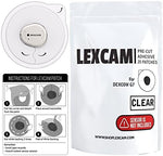 Lexcam pre cut clear patches pack of twenty showing dual piece backing removal system