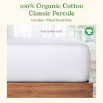 Close up of crisp organic cotton percale fabric texture