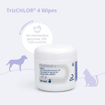 USA imported chlorhexidine wipes for pets showing product packaging details.